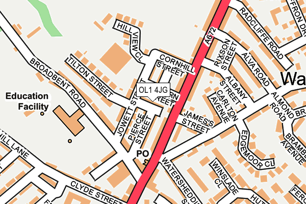 OL1 4JG map - OS OpenMap – Local (Ordnance Survey)
