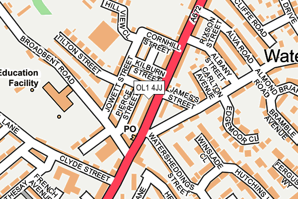 OL1 4JJ map - OS OpenMap – Local (Ordnance Survey)