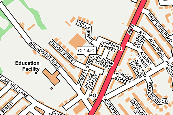 OL1 4JQ map - OS OpenMap – Local (Ordnance Survey)
