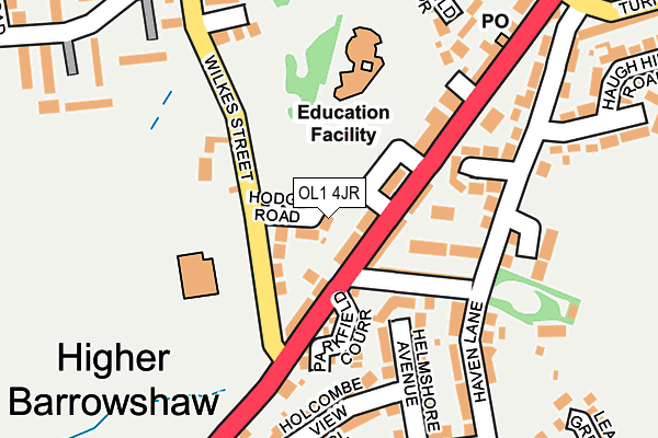 OL1 4JR map - OS OpenMap – Local (Ordnance Survey)