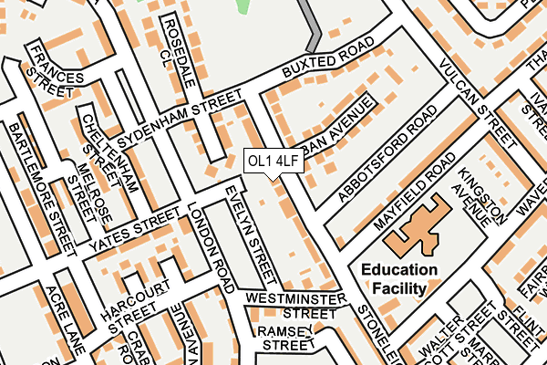 OL1 4LF map - OS OpenMap – Local (Ordnance Survey)