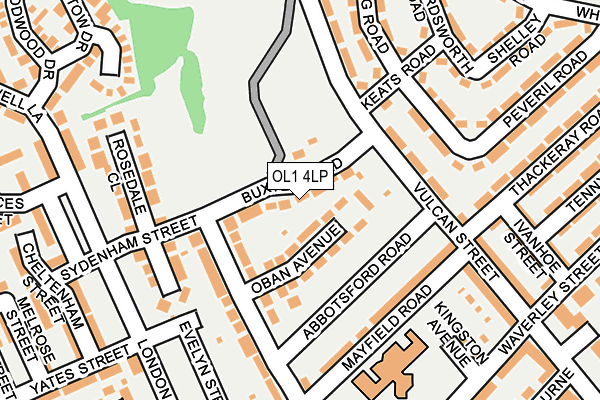 OL1 4LP map - OS OpenMap – Local (Ordnance Survey)