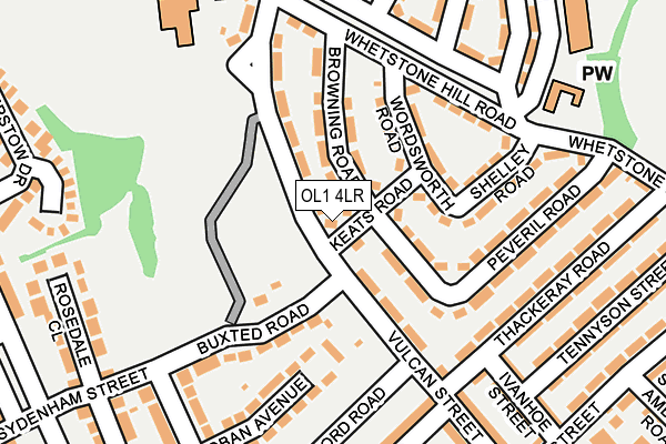 OL1 4LR map - OS OpenMap – Local (Ordnance Survey)