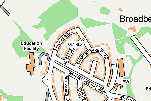 OL1 4LX map - OS OpenMap – Local (Ordnance Survey)