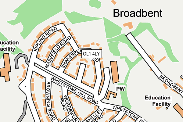 OL1 4LY map - OS OpenMap – Local (Ordnance Survey)