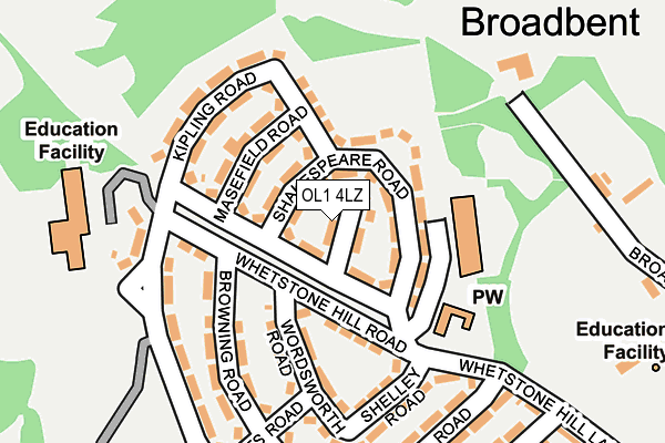 OL1 4LZ map - OS OpenMap – Local (Ordnance Survey)