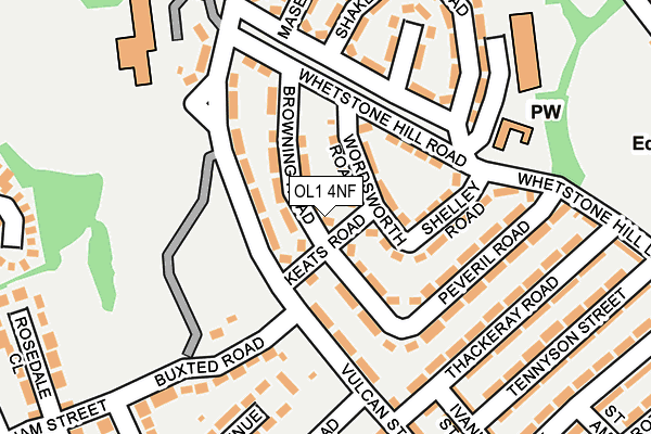 OL1 4NF map - OS OpenMap – Local (Ordnance Survey)