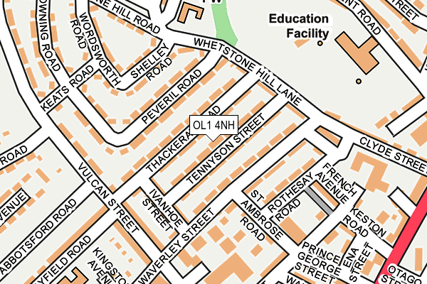 OL1 4NH map - OS OpenMap – Local (Ordnance Survey)