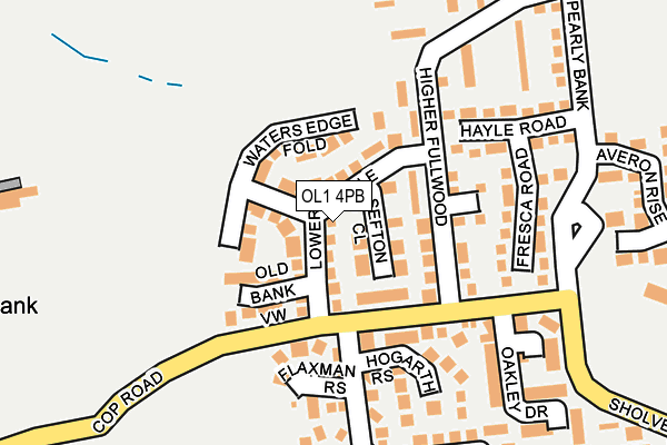 OL1 4PB map - OS OpenMap – Local (Ordnance Survey)