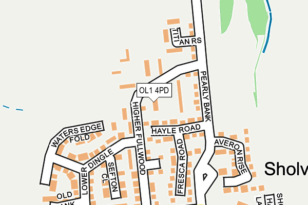 OL1 4PD map - OS OpenMap – Local (Ordnance Survey)