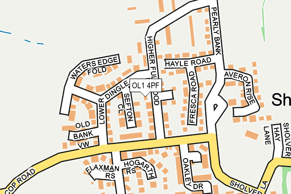 OL1 4PF map - OS OpenMap – Local (Ordnance Survey)
