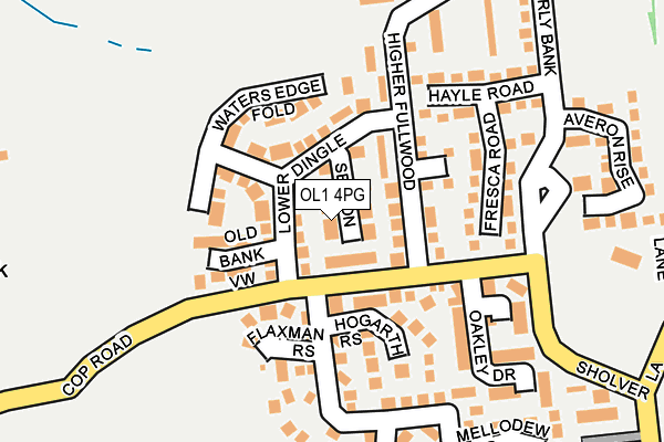 OL1 4PG map - OS OpenMap – Local (Ordnance Survey)