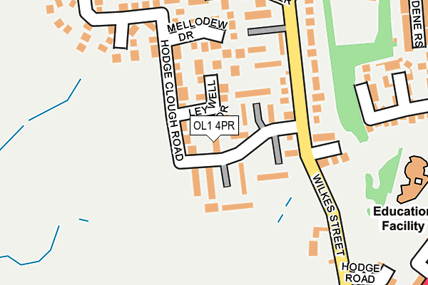 OL1 4PR map - OS OpenMap – Local (Ordnance Survey)