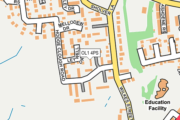 OL1 4PS map - OS OpenMap – Local (Ordnance Survey)
