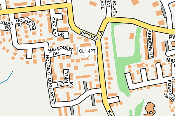 OL1 4PT map - OS OpenMap – Local (Ordnance Survey)