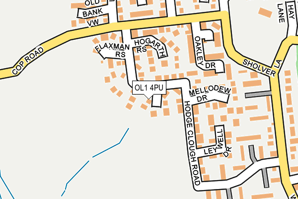 OL1 4PU map - OS OpenMap – Local (Ordnance Survey)