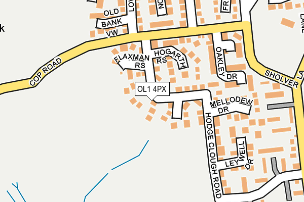 OL1 4PX map - OS OpenMap – Local (Ordnance Survey)