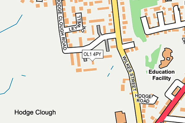 OL1 4PY map - OS OpenMap – Local (Ordnance Survey)
