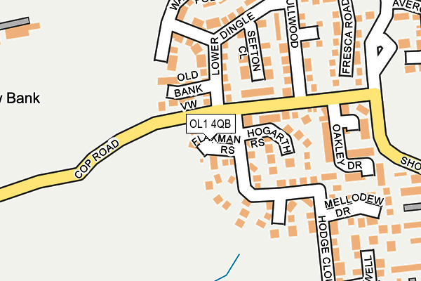 OL1 4QB map - OS OpenMap – Local (Ordnance Survey)