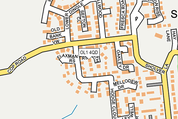 OL1 4QD map - OS OpenMap – Local (Ordnance Survey)