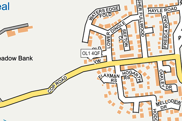 OL1 4QF map - OS OpenMap – Local (Ordnance Survey)