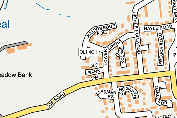 OL1 4QH map - OS OpenMap – Local (Ordnance Survey)