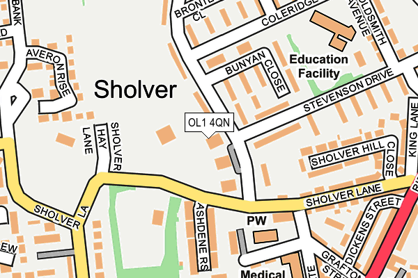 OL1 4QN map - OS OpenMap – Local (Ordnance Survey)