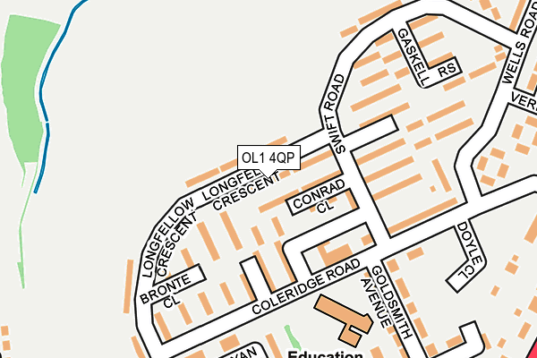 OL1 4QP map - OS OpenMap – Local (Ordnance Survey)