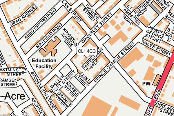 OL1 4QQ map - OS OpenMap – Local (Ordnance Survey)