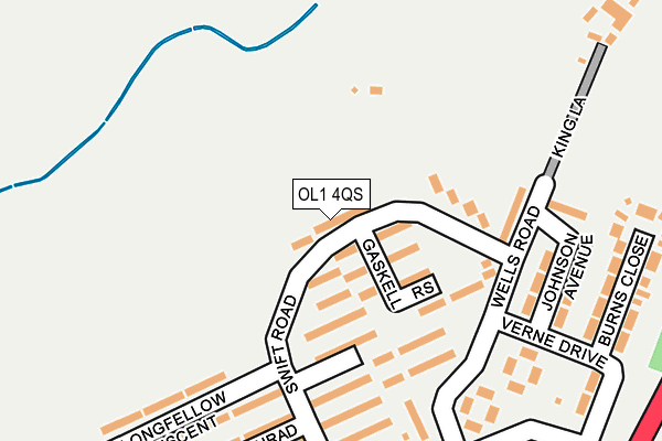 OL1 4QS map - OS OpenMap – Local (Ordnance Survey)