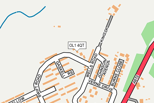 OL1 4QT map - OS OpenMap – Local (Ordnance Survey)