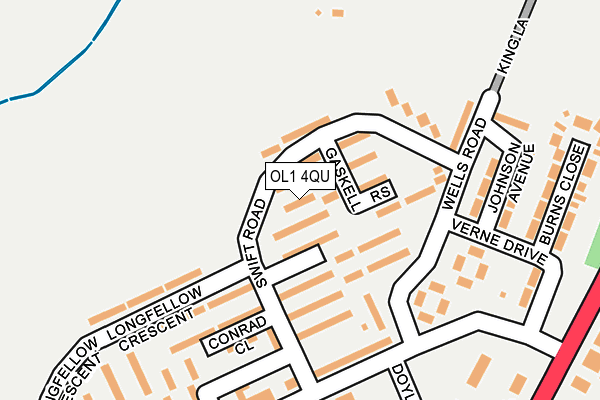 OL1 4QU map - OS OpenMap – Local (Ordnance Survey)