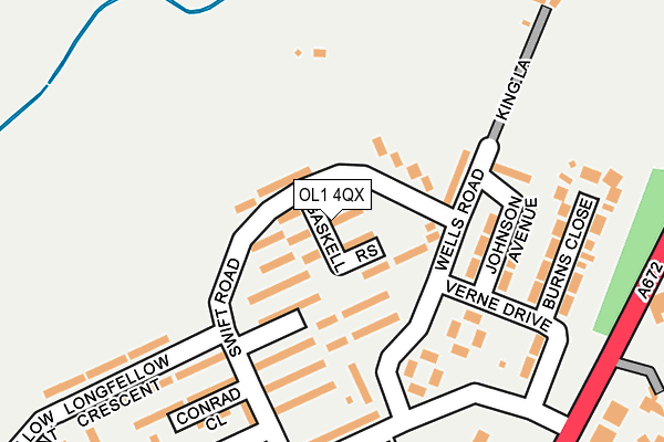 OL1 4QX map - OS OpenMap – Local (Ordnance Survey)