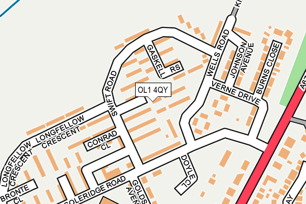 OL1 4QY map - OS OpenMap – Local (Ordnance Survey)