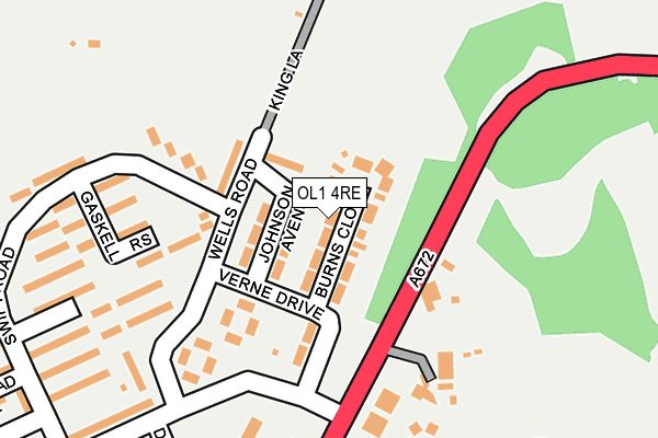 OL1 4RE map - OS OpenMap – Local (Ordnance Survey)