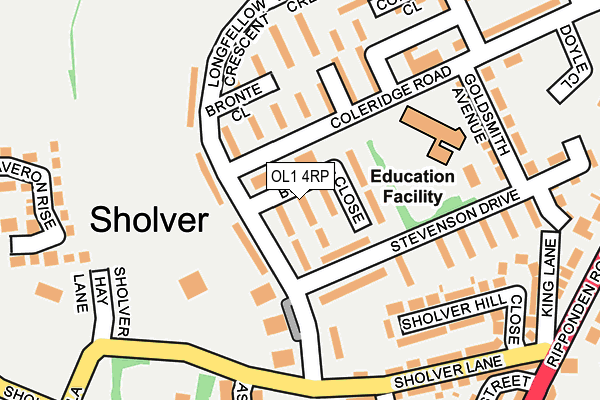 OL1 4RP map - OS OpenMap – Local (Ordnance Survey)