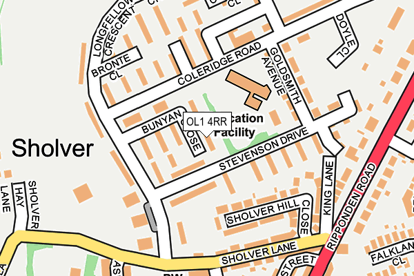 OL1 4RR map - OS OpenMap – Local (Ordnance Survey)