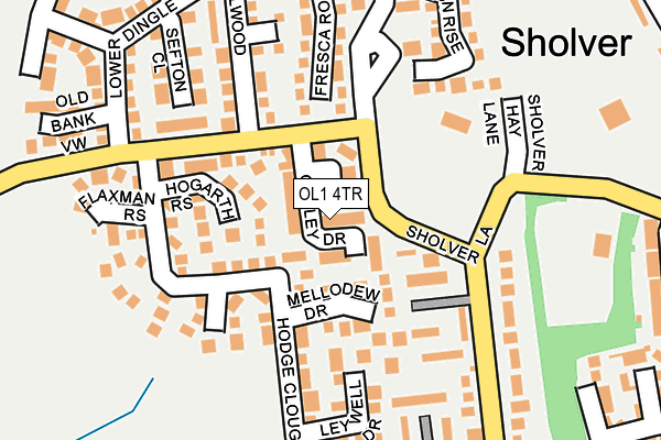 OL1 4TR map - OS OpenMap – Local (Ordnance Survey)