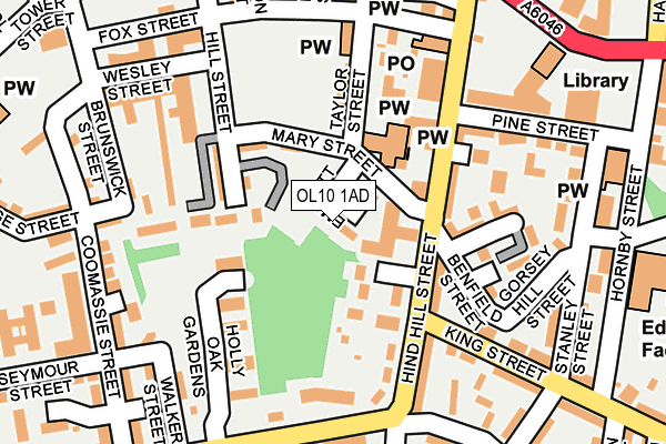 OL10 1AD map - OS OpenMap – Local (Ordnance Survey)