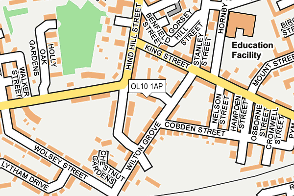 OL10 1AP map - OS OpenMap – Local (Ordnance Survey)