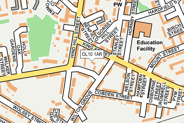 OL10 1AR map - OS OpenMap – Local (Ordnance Survey)