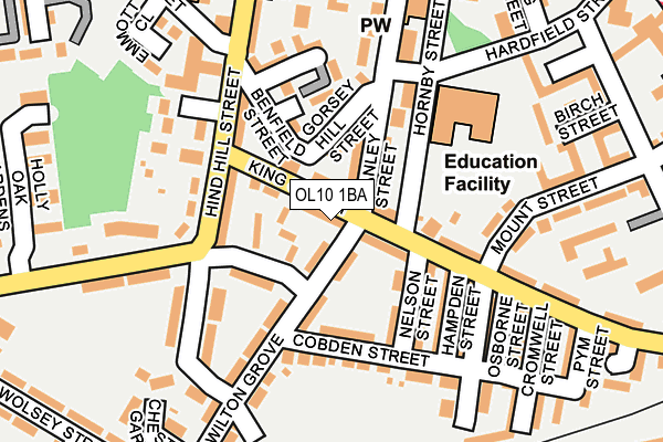 OL10 1BA map - OS OpenMap – Local (Ordnance Survey)
