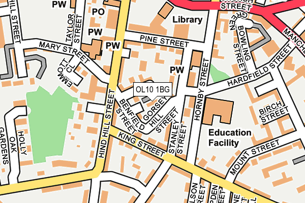 OL10 1BG map - OS OpenMap – Local (Ordnance Survey)