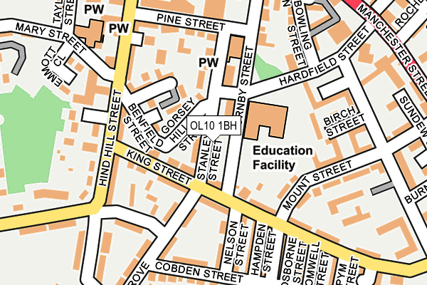 OL10 1BH map - OS OpenMap – Local (Ordnance Survey)