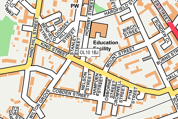 OL10 1BJ map - OS OpenMap – Local (Ordnance Survey)