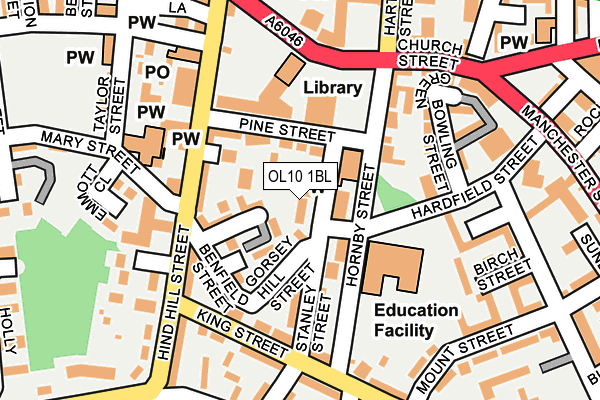 OL10 1BL map - OS OpenMap – Local (Ordnance Survey)