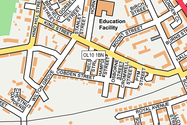 OL10 1BN map - OS OpenMap – Local (Ordnance Survey)