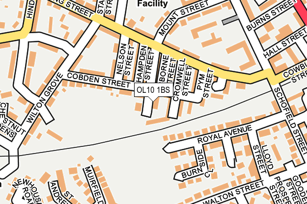 OL10 1BS map - OS OpenMap – Local (Ordnance Survey)
