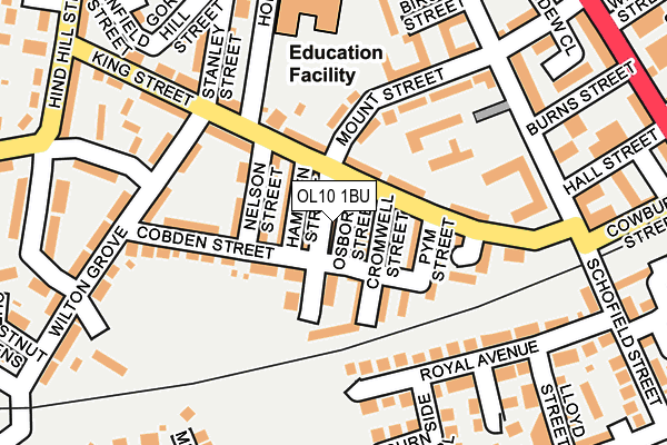 OL10 1BU map - OS OpenMap – Local (Ordnance Survey)