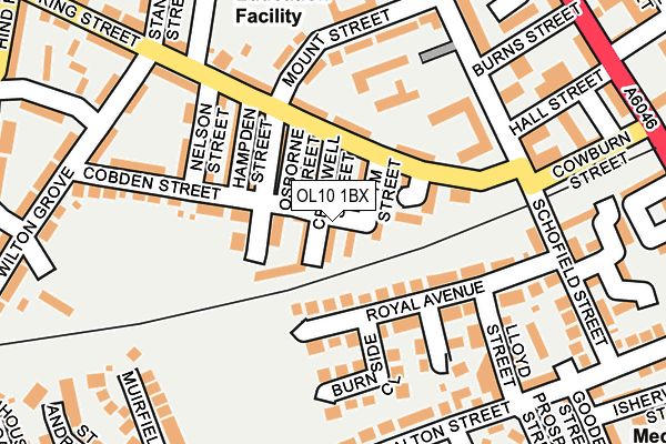 OL10 1BX map - OS OpenMap – Local (Ordnance Survey)